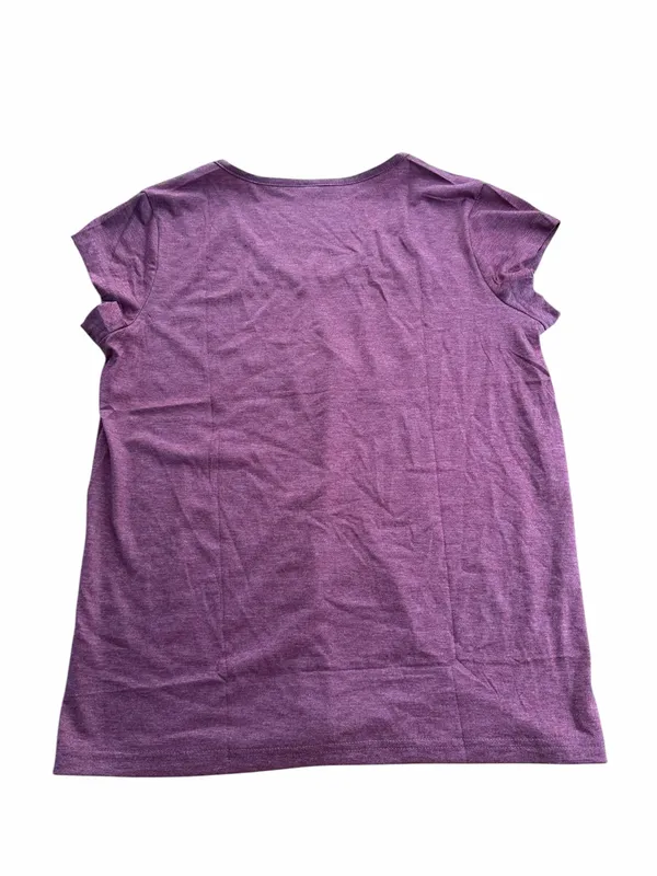 Women's Mauve Heather Scoop Neck Short Sleeve T-Shirt Poly Rayon Blend Size M - Image 5