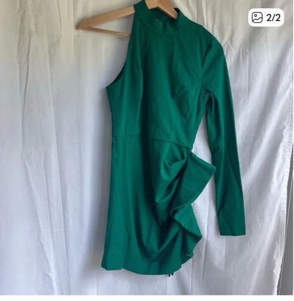 NBD Taj Revolve Mini Dress Kelly Green - Image 3