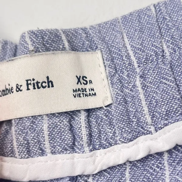 Abercrombie & Fitch Blue White Striped Linen Pants Size XS - Image 7