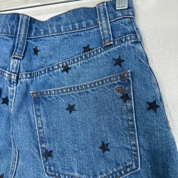 Madewell Rigid Denim A-Line Mini‎ Skirt Star Print 23 - Image 4