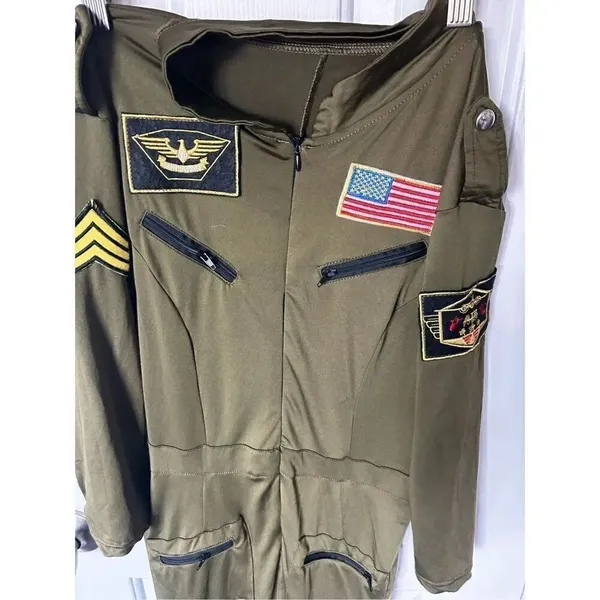 Halloween costume, sexy pilot size medium Green - Image 2