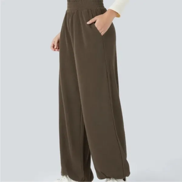 Halara Ribbed Frill Wide Adjustable Drawcord Pants Size XS New - Image 4