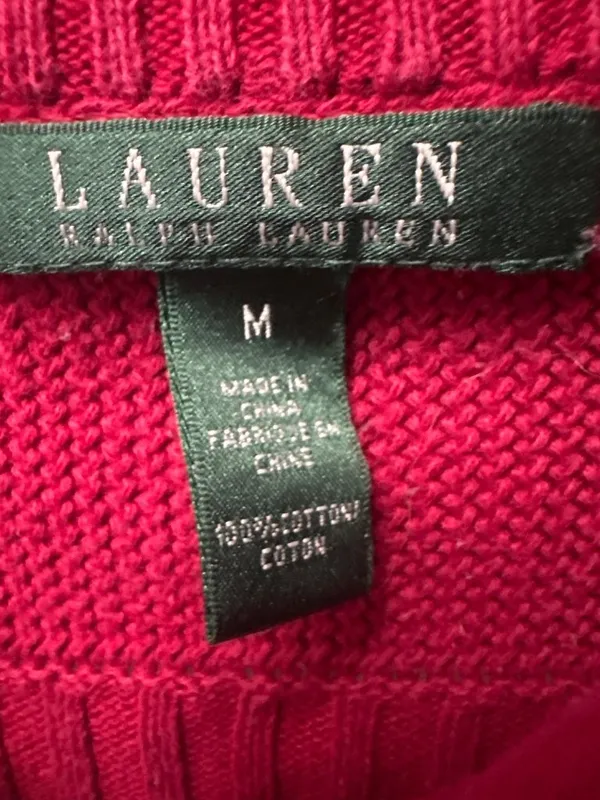 Lauren Ralph Lauren Women’s M Pink Ribbed Tunic Top Quiet Luxury Coastal Chic - Image 6