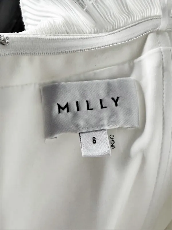 Milly Gizelle Ivory White Off Shoulder Ruffle Mini Dress Size 8 - Image 8