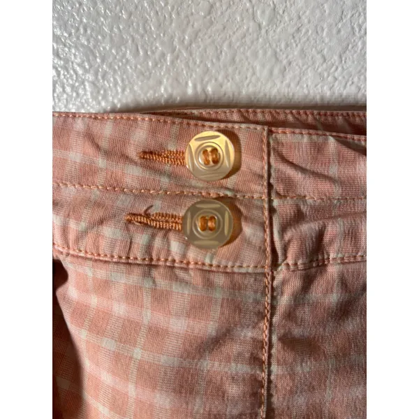 Dockers Vintage Women Size 2 Skort Peach Check Plaid Golf Athleisure Zip Pockets - Image 3