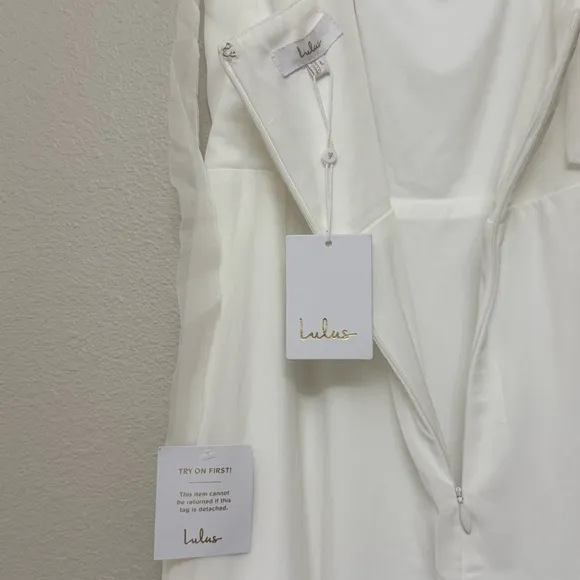 NEW Lulus Radiant Romance White Tie-Strap Maxi Dress Sz Large Wedding Bridal - Image 16