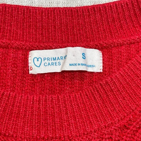 Primark | Red Pullover Sweater With Gold Shoulder Buttons | Small - Image 5