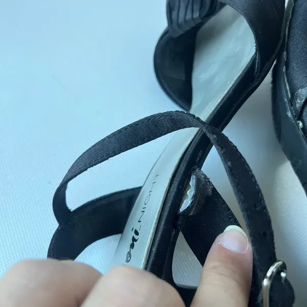 Fioni Nights Satin Kitten Heel Sandals Womens Size 8.5 Strappy Y2K Glam Cocktail - Image 7