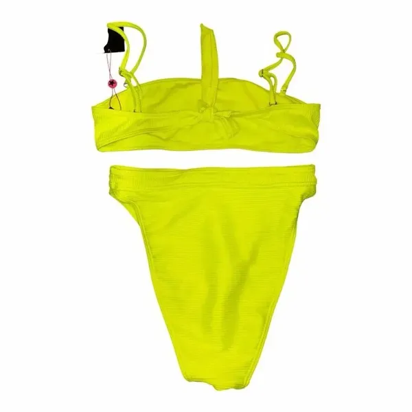 ✨South Beach Mix and Match Ribbed Neon Yellow Sz 4 Bikini Set✨ - Image 6