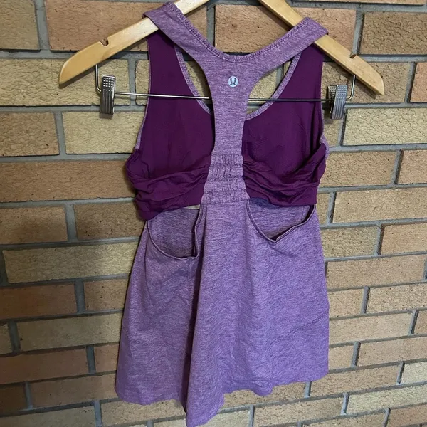 Lululemon Racerback Tank Top Open Side Purple Size 6 - Image 2