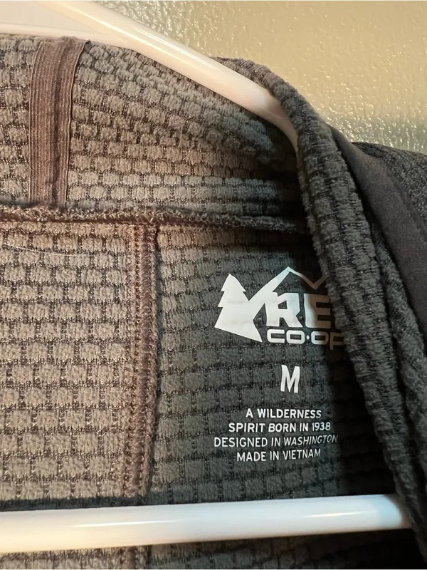 REI Co-Op Women's Size Medium Pullover Hoodie Dark Green Textured Marled Quilted - Image 10