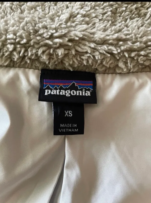 Patagonia Vest Women’s Tan Los Gatos Sherpa Fleece Pockets Full Zip - Image 8