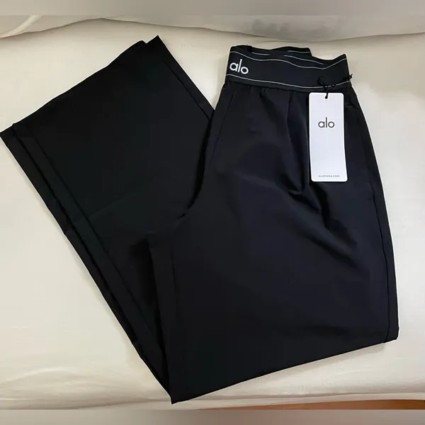Alo Yoga NWT Suit Up Trouser Regular Lightweight Straight Leg Black Size S - Image 13
