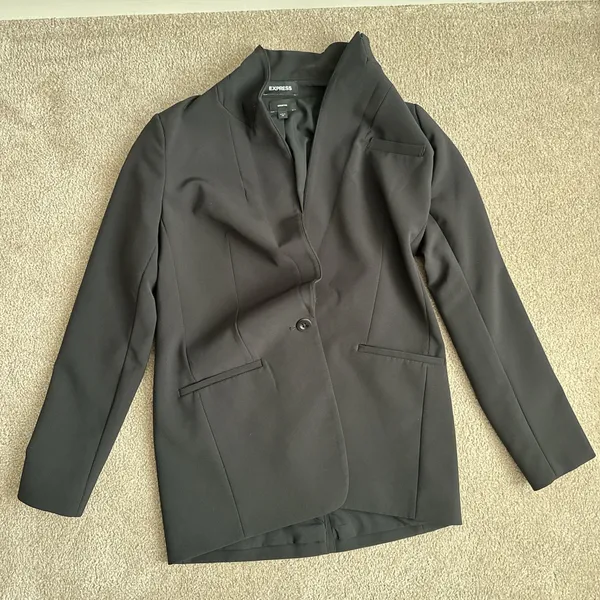 Express Editor Studio Stretch Twill Fitted One Button Blazer  - Image 5