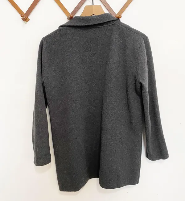 J Crew Charcoal Grey Open Front Blazer Sweater Jacket Size Small - Image 6