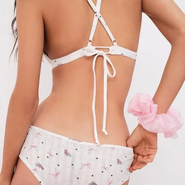 NWT For Love and Lemons Victoria’s Secret White Pointelle Bralette and Panties Set - Image 8