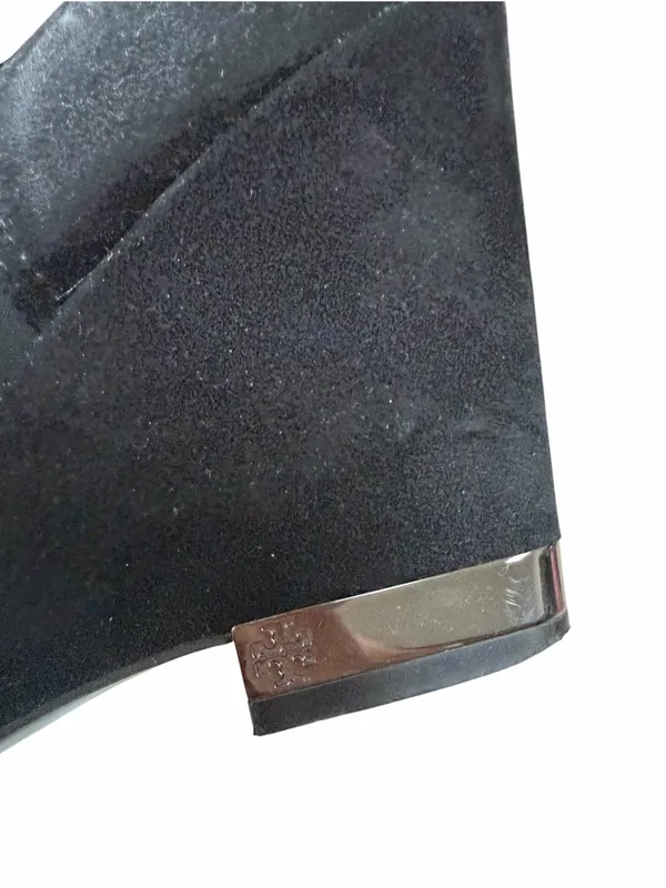 Tory Burch 'Brenda' Wedge Black Suede Bootie Size 8.5 - Image 8