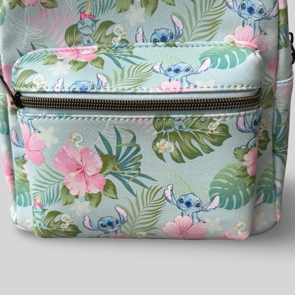 Loungefly Disney Lilo & Stitch Tropical Floral Mini Backpack Pastel Blue Vegan - Image 6