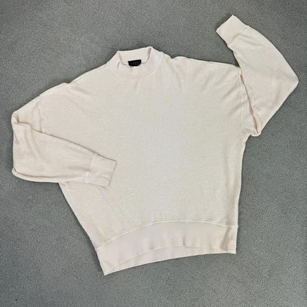 Topshop Oversized Slouchy Mock Neck Sweatshirt Nude‎ Pink Size 8 - Image 12