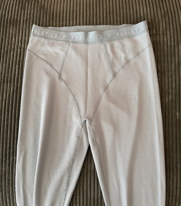 Fabletics Waffle High-Waisted Leggings Light Blue L - Image 2
