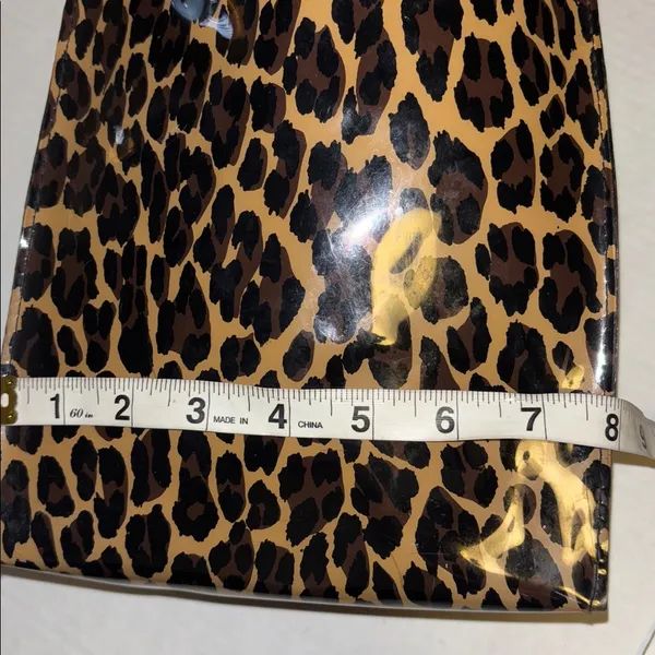 Bloomingdale’S Cheetah Print Patent Leather Mini Tote Bag Preloved - Image 13