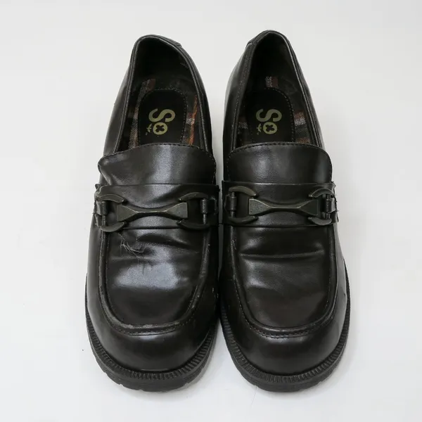 Vintage 90s So Suzzie Brown Heeled Loafers - Image 2