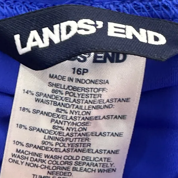 Lands‎ End Womens Royal Blue Swim Board Shorts Pockets Drawstring 16P Petite - Image 3