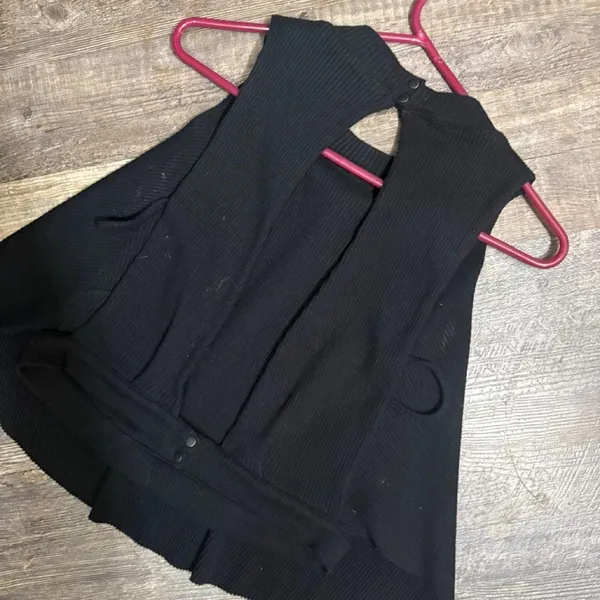 free‎ people tank top with buttons crop top black - Image 3