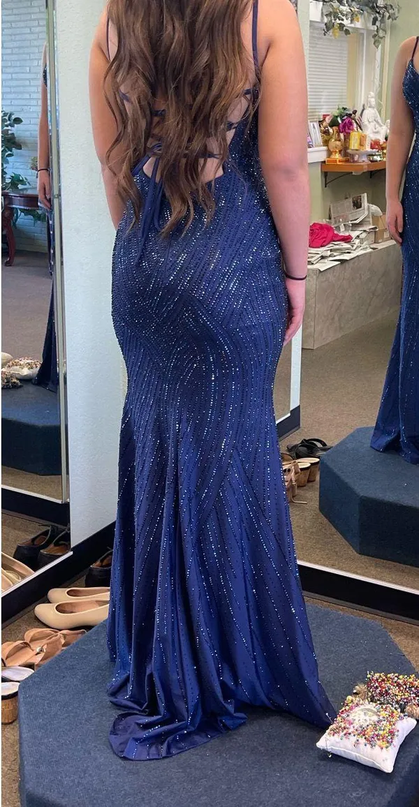Sherri Hill Prom Dress 55607 Navy - Image 3