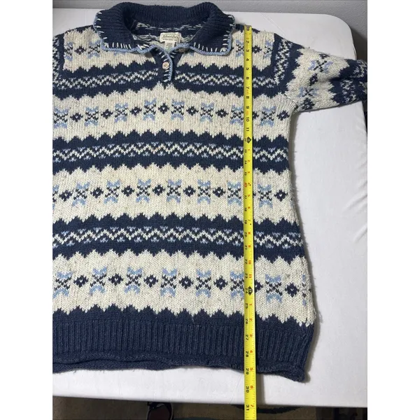 St. Johns Bay Fair Isle Nordic Women Sz Large Wool Blend Sweater Cottagecore Ski - Image 9