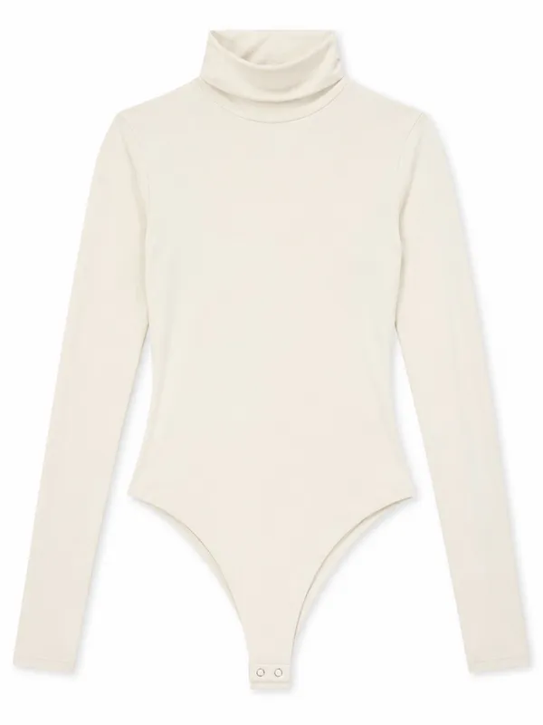 Naked Wardrobe Ivory Turtleneck Long Sleeve Stretch Bodysuit Size Medium - Image 2