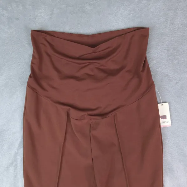 Destination Maternity Treggings Women Large Brown Over Belly Seamed Ankle Length - Image 3