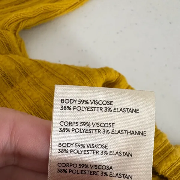 Anthropologie Maeve Chartreuse Ribbed Knit Cowl Neck Sweater Oversized Medium‎ - Image 11