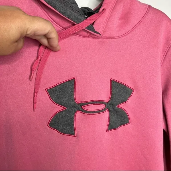 Under Armour‎ semi fitted hoodie size large pink - Image 3