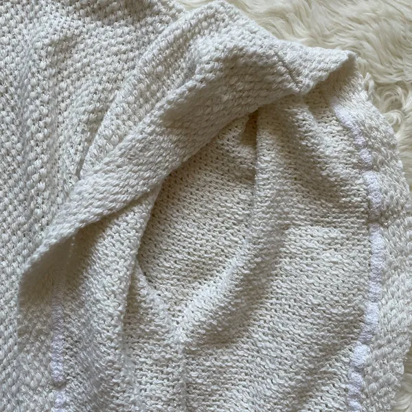 Velvet By Graham And Spencer Poncho Butterfly Sleeve Knit Pullover Cream M - Image 5