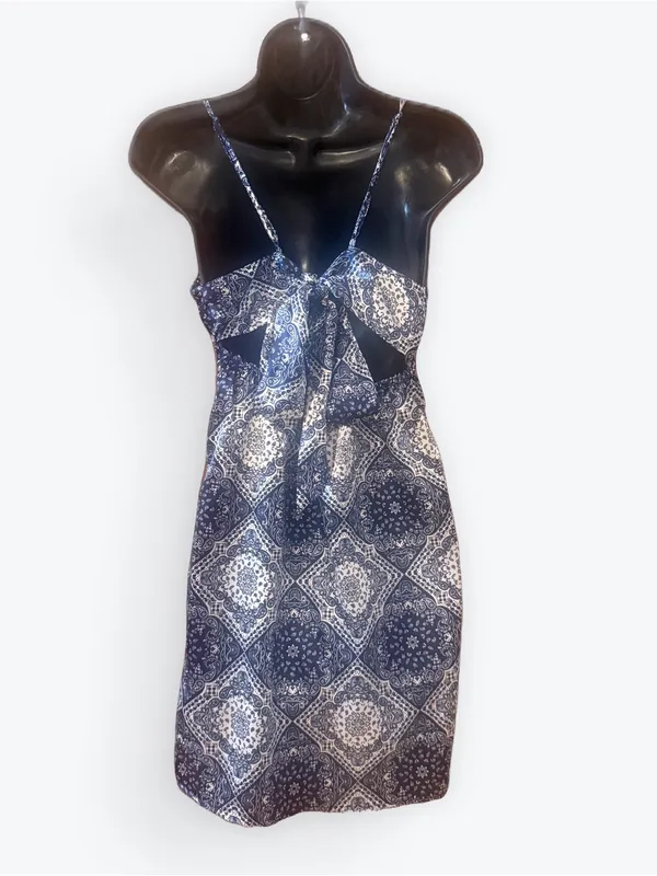 Birch and Stone Navy Tile-Print Spaghetti Strap Mini Dress - Image 3