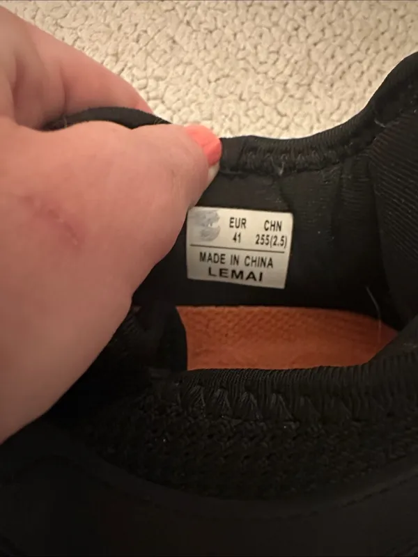 Lightweight Black Sneakers with Rubber Soles - Image 2