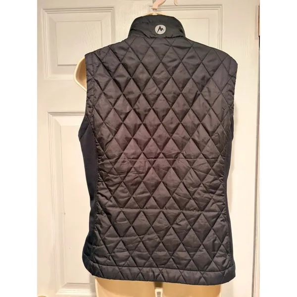 Marmot Womens‎ Medium Black Quilted Puffer Vest Stretch Panels Lightweight Zip - Image 3