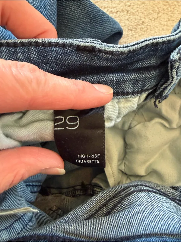 Pilcro Anthropologie High Rise Cigarette Jeans Raw‎ Hem Size 29 Blue - Image 7