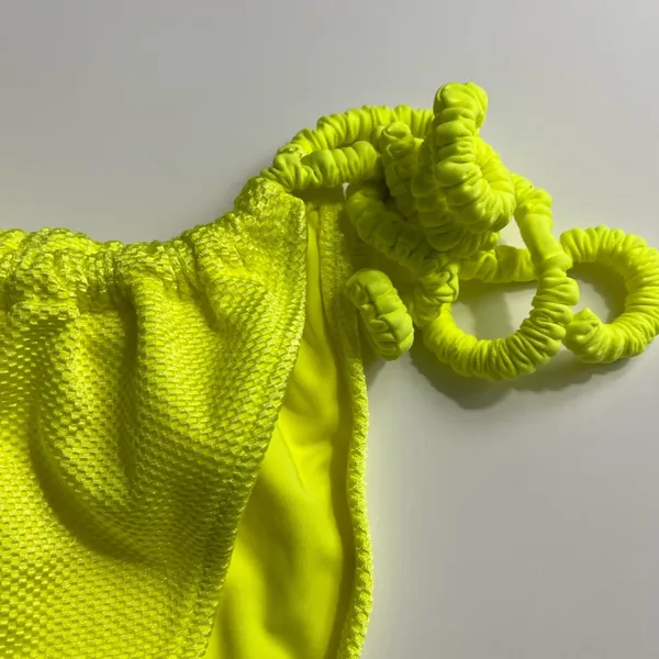 Aerie • NWT Neon Lemon Vibrant Yellow Bikini Bottoms Scrunch Tie - Image 3