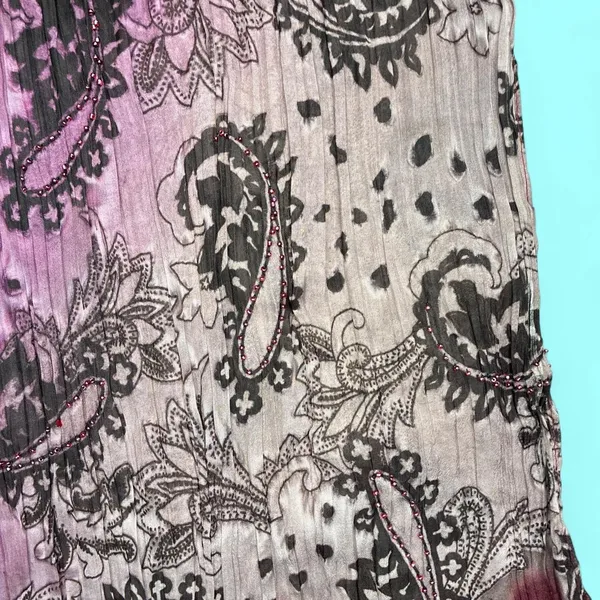 Vintage 90’s/Y2K Purple Sheer Beaded Fashion Scarf - Image 3