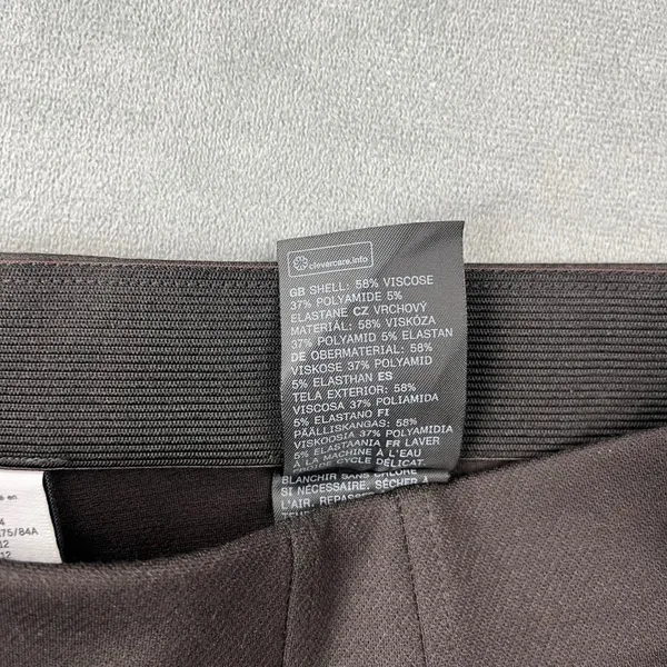 & Other Stories Flare Leg Trousers Size 12 Brown Elastic Waist Seam Detail - Image 8