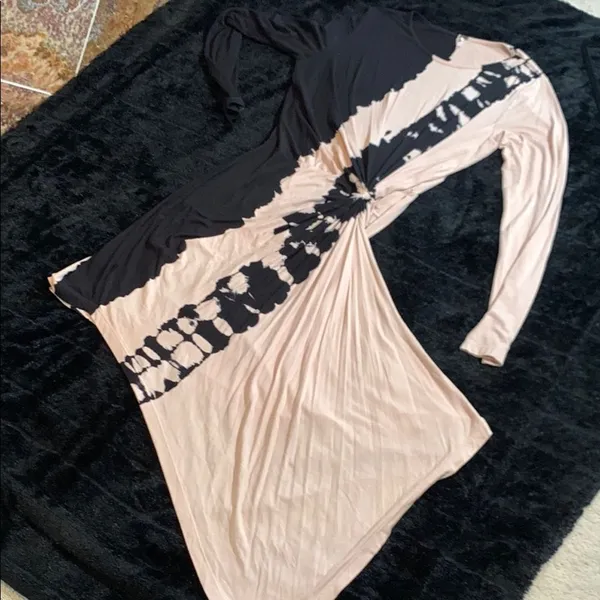Young Fabulous & Broke Elegant Blue / Black and Pink Tie-Dye Dress Size Large - Image 10
