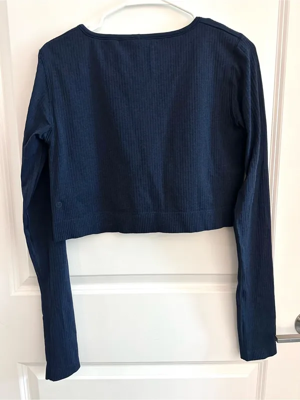 Lululemon Ebb to Street Long Sleeve True Navy Size 12 - Image 4