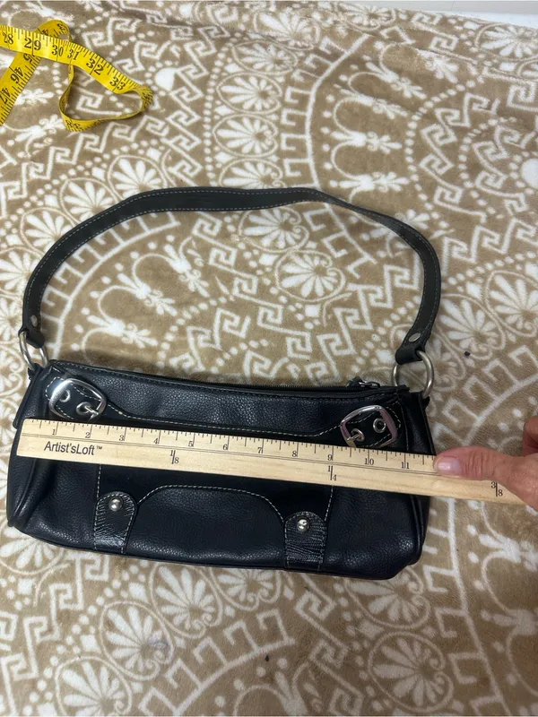 Nine West Black Shoulder Bag with Silver Hardware - Image 8