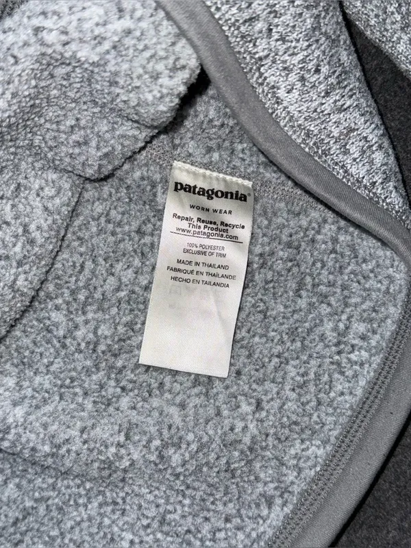 Patagonia Women’s Better Sweater 1/4 Zip Fleece Pullover Birch White Gray Medium - Image 10