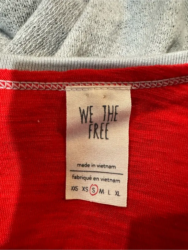 Free People We The Free “Friday Fever” Thermal Top in Red + Grey with Patterned - Image 12
