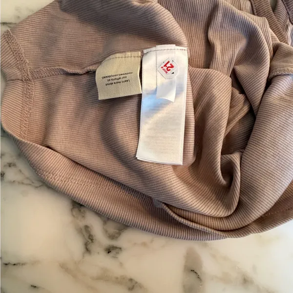 NWT Madewell bright side fitted tank top tan brown trim STUBBORN GREEN TAPE - Image 6