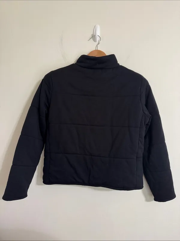 Three Dots Black Quilted Jacket with Stand-up Collar size XS - Image 3