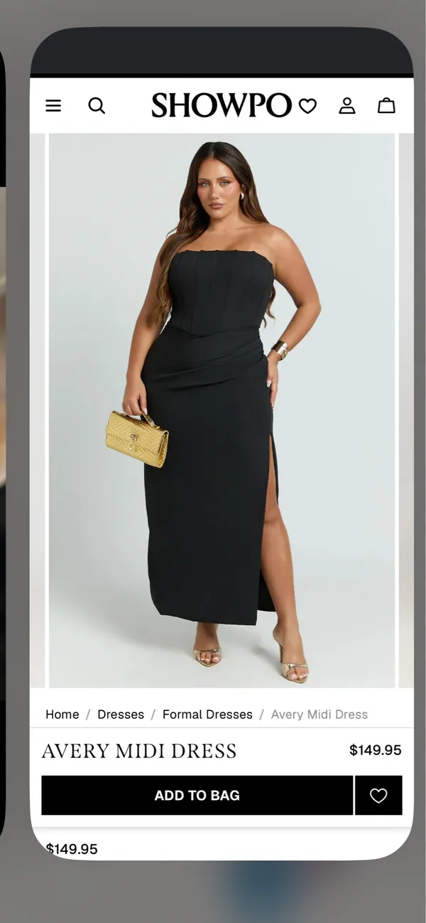 Showpo New Avery Midi Black Dress 14 XL - Image 3